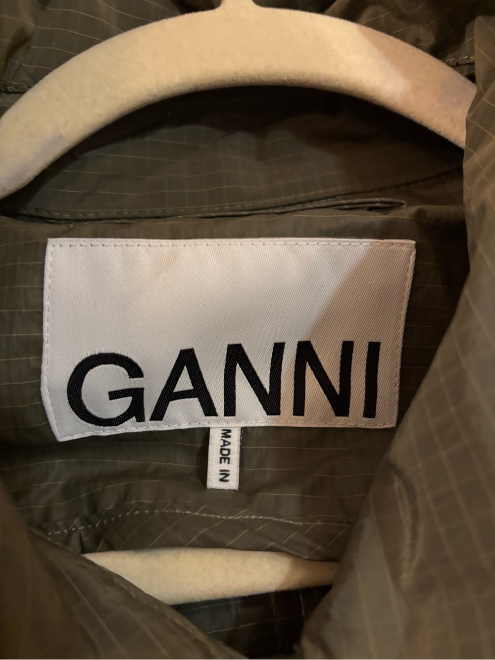 Ganni Olive Ripstop Coat - Picture 3 of 5